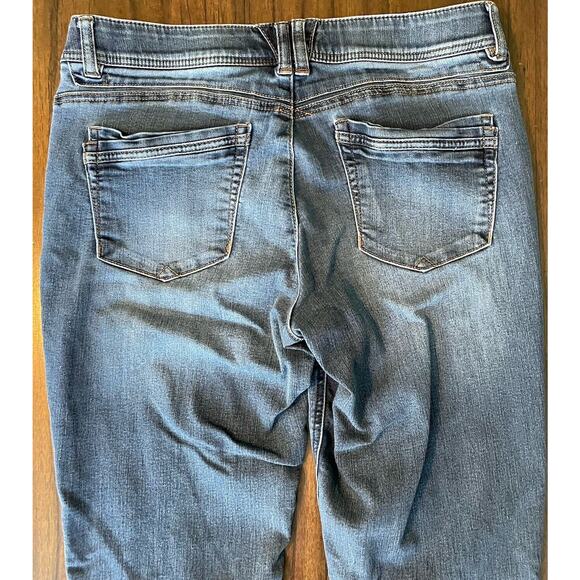Democracy Ab Technology Jeans Womens 12 Blue Straight Leg Distressed Mid Rise - Picture 7 of 12